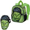 Marvel Zaino Maschera, 24 x 27 cm, Capacità 6 L, Verde Hulk