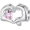 ShiYu Ciondolo a mano in argento sterling 925 per braccialetti Pandora, Zirconia cubica, Zirconia cubica