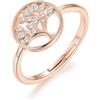 Philip Jones Anello albero della vita in oro rosa creato con cristalli austriaci, oro, Oro