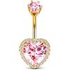 CM Crareesi Mania cœur piercing ombelico acciaio chirurgico 316L Banana 14G Anello Piercing Ventre con Pietra zircone