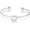 Philip Jones Bracciale rigido con nodo d'amore placcato in argento