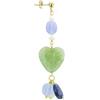 Lebole Maison Orecchino Mix & Match The Circle Singolo Cuore Verde Giada Azzurro