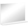 kleankin Specchio Bagno da Parete con Mensola Design Moderno e Multiuso, 60x12x40 cm, Bianco