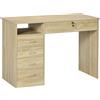 HOMCOM Scrivania per Camera o Ufficio in Legno con 2 Cassetti e 2 Chiavi, 110x50x76cm, Bianco | Aosom Italy
