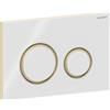 Geberit Placca di Comando Sigma 50 Round Bianco Vetro Lucido Con Anello Desing Ottone Per Cassetta Geberit - 115.652.SI.1