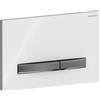 Geberit Placca di Comando Sigma 50 Square Bianco Lucido con Tasti Nero Cromo Spazzolato Per Cassetta Geberit - 115.671.11.2