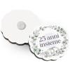 Albalù Bomboniera Magnete 25 Anni di Matrimonio Fedi Nuziali in Legno Personalizzabile Nomi - Bomboniere Nozze d'Argento Anniversario Calamita 3x3 cm