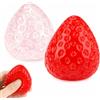 PRVCFZ Set da 2 pezzi di grandi squishy a forma di fragola con un design trasparente, morbido compagno portatile da spremere per scrivania da ufficio, viaggi e relax quotidiano per adulti