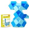 ECHOCUBE Cubo Serpente Magico, 48 segmenti Serpente Righello Twist Puzzle Serpenti Magici Regali per Feste, Giocattoli di Fidget Snake Creativi Serpente per Bambini/Adulti (Blu)