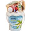 Simba Recycle Baby Set secchio (16 cm) - Giocattolo da spiaggia per bambini, set da 6 pezzi con secchio, annaffiatoio, pirottini, pala e rastrello in materiali riciclati