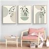 KXHHYB Immagini Moderne con Linee Geometriche, Immagini Estetiche di Piante Verdi, Quadri Moderni per Soggiorno e Camera da Letto, Decorazione da Parete senza Cornice (B, 30x40cm*3)