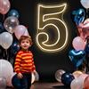 RUMONZS Numero luminoso LED in acrilico, lettere luminose trasparenti decorative alimentate tramite USB, grande segno numerico luminoso per compleanno, luce notturna, festa, anniversario, Natale