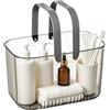 Balakaka Cesto Portaoggetti con Maniglia 5.8 L, Cestino per Doccia Portatile con Foro di Scarico, Cesto Portaoggetti per Conservare i Cosmetici Shampoo, Grigio argento