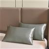 WUMIUER Federe satinate per cuscino 40 x 80 (confezione da 2) Grigio - Morbide come federe in seta con cerniera per letto, divano, poltrona, cuscino 40 x 80 cm - Federa decorativa per cuscino