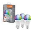 LEDVANCE Lampada LED intelligente con tecnologia WiFi, E27-base ottica opaca,Colori RGBW modificabili, colore della luce modificabile (2700K-6500K), 806 Lm,3-Confezione