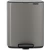 Brabantia Contenitore per rifiuti Brabantia con pedale, capacità 12 litri, forma rettangolare, acciaio, finitura platino, con pedale, dimensioni 292 mm