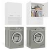 CDF Mobile Pensile Sopra Lavatrice a Parete 4 Ripiani 64x90x30 cm Bianco | Scaffale Murale, 2 Scomparti Apribili e Chiudibili, Opaco, per Lavanderia, Organizzazione Casa, Facile Montaggio, Bucato
