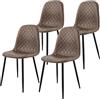 ML DESIGN modern living ML-Design Set di 4 Sedie per Sala da Pranzo Rivestimento in Ecopelle Marrone Poltroncine da Cucina con Schienale e Gambe in Metallo Seduta Ergonomica Sedia per Soggiorno Salotto