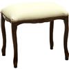 Pieffe Mobili Pouf Noce finta pelle Beige, Legno Faggio