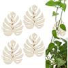 FINGERINSPIRE 4 pezzi Clip Da Parete In Legno A Forma di Foglia di Monstera Tropicale per Piante Rampicanti 11x13.5cm Colore Bianco Floreale Clip Da Parete A Forma di Foglia per Piante Rampicanti