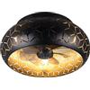 RL LIVE YOUR LIGHT Reality Leuchten Ventilatore BIDAR R61574080, nero opaco/oro, metallo, 15W, 3x E27, accensione separata