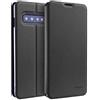doupi Deluxe FlipCase per Samsung Galaxy S10 Plus, Protezione Custodia Ultra Slim Magnete Flip Cover Protettiva Book Style Etui Stare in Piedi, Nero