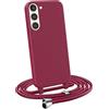 MyGadget Cover per Samsung Galaxy S23 Plus - Custodia con Corda - Case con Cordino Opaca Antiurto/Bumper con Laccio/Tracolla - Practical Stylish per Collo Bordeaux