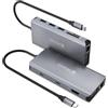 Atlantis Docking Station USB-C con HDMI 4K, VGA e LAN Gigabit, PD 85W | 3porte USB 3.0, 1 porta USB-C, audio IN/OUT 3,5 mm, lettore schede, cavo 18 cm, per notebook, cod. A04-TC_DK46