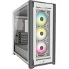 Corsair iCUE 5000X RGB Case per PC Intelligente ATX Mid-Tower con Vetro Temperato (Quattro Pannelli in Vetro Temperato, Sistema di Gestione dei Cavi RapidRoute, Tre Ventole da 120 mm Incluse) Bianco