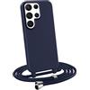 MyGadget Cover per Samsung Galaxy S22 Ultra - Custodia con Corda - Case con Cordino Opaca Antiurto/Bumper con Laccio/Tracolla - Practical Stylish per Collo Viola