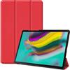 SATURCASE Custodia per Samsung Galaxy Tab S5e 10,5 SM-T720 T725, Custodia protettiva pieghevole in ecopelle PU con supporto e funzione di spegnimento/accensione automatica (Rosso)