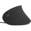 VBESTLIFE Mouse Verticale Ergonomico, Mouse Ottico USB Cablato Sinistro, 800/1200/1600 DPI, per per Giochi da Ufficio(nero)