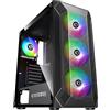 EMPIRE GAMING - Case PC da Gioco Ruby - ARGB Mid-Tower ATX, mATX, ITX -Frontale Mesh -Pannello Laterale in Vetro Acrilico -4 Ventilatori 3 Pins 5 Volt LED RGB Indirizzabile 120 mm -MB Sync- Nero