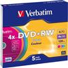 Verbatim Dvd+rw 4.7GB - Confezione da 5