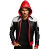 e Genius Red Hood (Jason Todd) Batman Arkham Knight Giacca in pelle da uomo - Biker Giacca in pelle