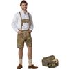 dressforfun, Pantaloni Corti bavaresi, Pelle di Capra, Lederhosen Uomo con Ricami Autentici, Bottoni Osso, Cintura con Fibbia, Bretelle Regolabili, Oktoberfest Outfit, Vestito Tirolese - Rovere, 50
