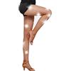 Fohevers Calze a rete da donna scintillanti a punta aperta con glitter collant a rete con recinzione a diamante leggings a rete con strass per danza
