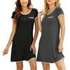 Ekouaer 2pcs Camicia da Notte Donna Estiva Manica Corta Pigiama da Notte Comodo Nightdress Vestito da Notte Girocollo Pigiama Premaman Abito da Notte S-XXL