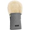 CHRIST Sacco OSLO per carrozzina in pelle di agnello medicale naturale di WERNER CHRIST BABY - adatto anche per marsupi, seggiolini e passeggini (78 cm x 33 cm) - in grigio puntinato