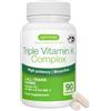 Igennus Healthcare Nutrition Igennus Vitamina K2 Complesso All-Trans con MK-7, MK-4 e Vitamina K1 | Vitamina K 2700 mcg ad Alta Potenza, Supporto Ossa e Cuore, 90 Capsule 1 al Giorno, Formula Completa, Alta Biodisponibilità