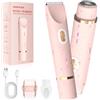 SURFOU Rasoio Elettrico Donna 2 in 1, Rasoio Intimo e Viso, Doppia Testina, Ricaricabile, Impermeabile IPX7, Uso Bagnato e Asciutto, Trimmer per Bikini, Ascelle, Gambe e Braccia