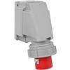 PCE Interflex PCE - Connettore da Parete CEE 63A 5 Poli 400V IP67 Rosso | Presa a muro industriale per esterno, impermeabile, spina per apparecchi con posizione ore 6, ideale per officine