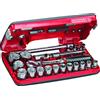 USAG 609 1/2 EB - Assortimento con cricchetto 1/2 in cassetta bimateriale con bussole esagonali (21 pz) 06090022