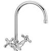 Paini - LIBERTY 572 Rubinetto Miscelatore Monoforo Cucina, Lavello, Cromato, Bocca tubo e maniglie a Croce, Design Liberty, interamente prodotto e lavorato in Italia