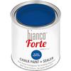bianco Shabby Bianco Forte - Blu Zaffiro - (250ml) Vernice a Gesso con Finitura/Protettivo 2-in-1: Chalk Paint Super Resistente per Mobili, Pareti e Porte - Asciugatura Rapida, Interni/Esterni, Opaca