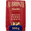 Barilla Pasta Al Bronzo Mezze Penne Rigate 100% Grano Italiano, 500 g | Pasta trafilata al bronzo con microincisioni, Formato grande e corposo, Eccellente tenuta del sugo