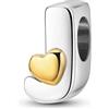 QIKAOLA 925 Ciondolo Charms in argento Sterling Ciondolo Charms Lettera Perline per Bracciali e Collane Europee