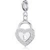 Philip Jones Ciondolo Lucchetto a Cuore Creato con Cristalli Zircondia®