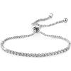 Philip Jones Bracciale dell'Amicizia Solitario Placcato in Argento Creato con Cristalli Zircondia®