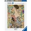 Ravensburger - Puzzle 1000 Pezzi Klimt Dama col Ventaglio, Adulti 70x50cm | Puzzle Dama col Ventaglio di Klimt da 1000 pezzi, 70x50 cm, per adulti 14+, Art Collection e ideale come idea regalo d'arte.
